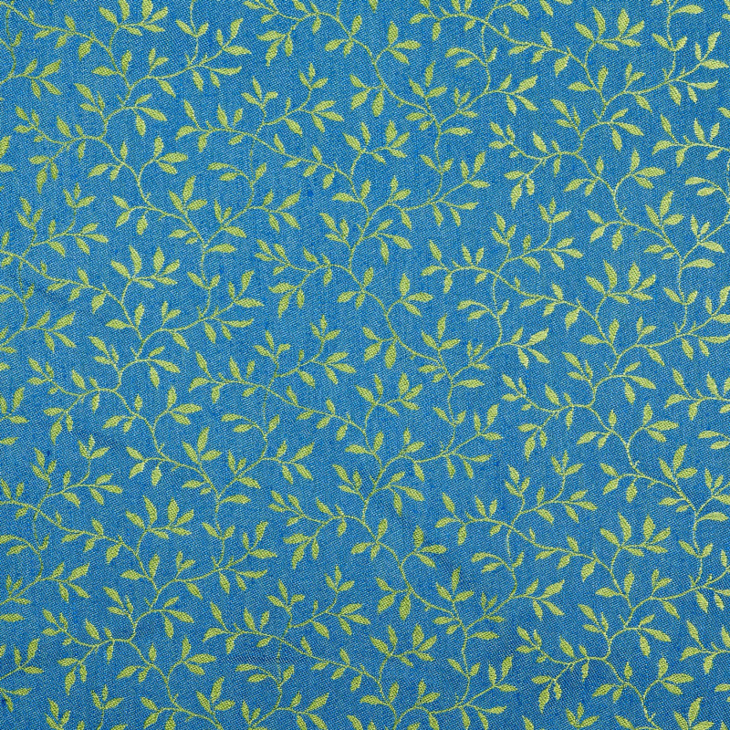 DANTE Vert Bleu - Tissu Jacquard Damassé