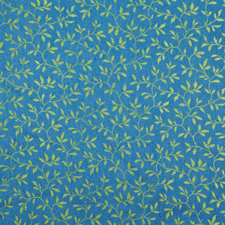 DANTE Vert Bleu - Tissu Jacquard Damassé