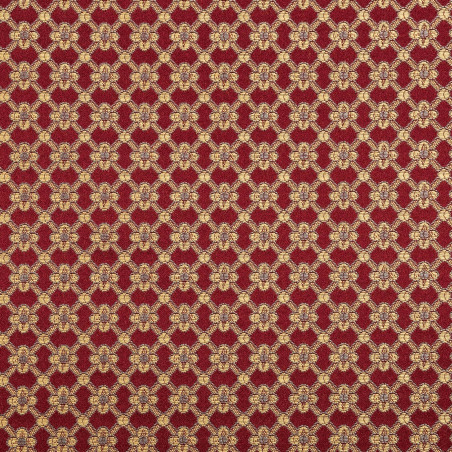 GIUSTI DEBORA Croisillons Rouge - Tissu Jacquard soierie