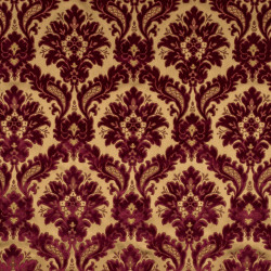 NOBILIS Rouge Or - Tissu Jacquard Velours