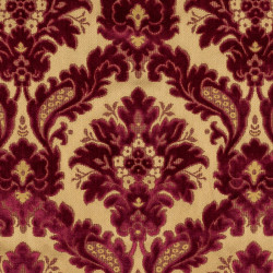NOBILIS Rouge Or - Tissu Jacquard Velours