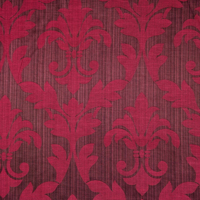 BURGUNDY - Tissu Jacquard Damassé