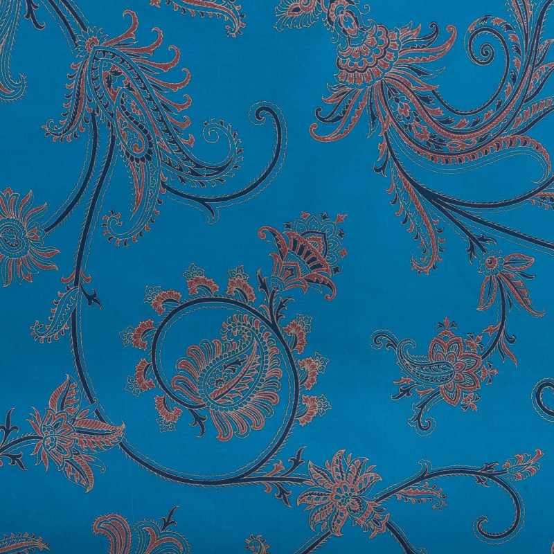 BANGALORE Paon - Tissu Jacquard Taffetas