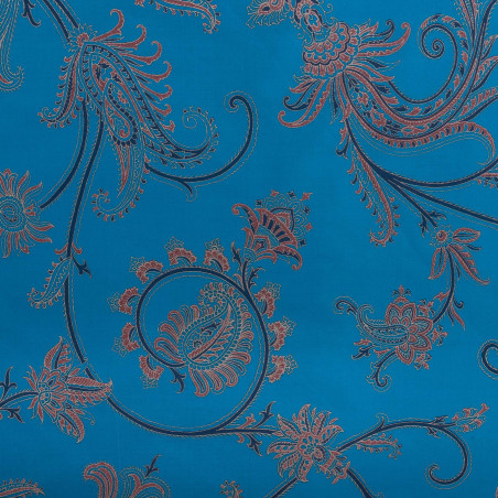BANGALORE Paon - Tissu Jacquard Taffetas