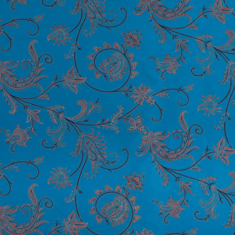 BANGALORE Paon - Tissu Jacquard Taffetas