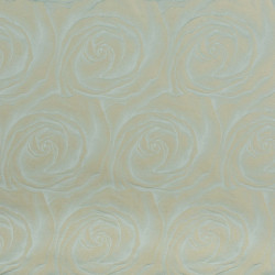 COEURS DE ROSES AQUA - Tissu Jacquard Damassé