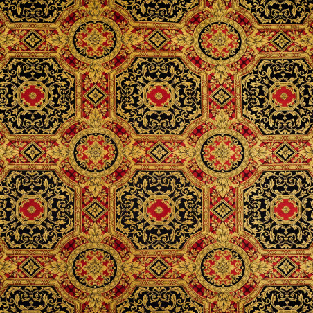 VERSACE FOULARD Cuir Or - Tissu Jacquard soierie