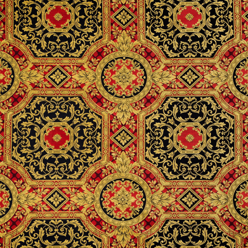 VERSACE FOULARD Cuir Or - Tissu Jacquard soierie
