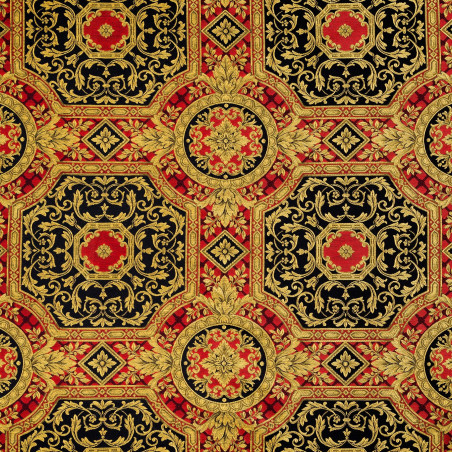 VERSACE FOULARD Cuir Or - Tissu Jacquard soierie
