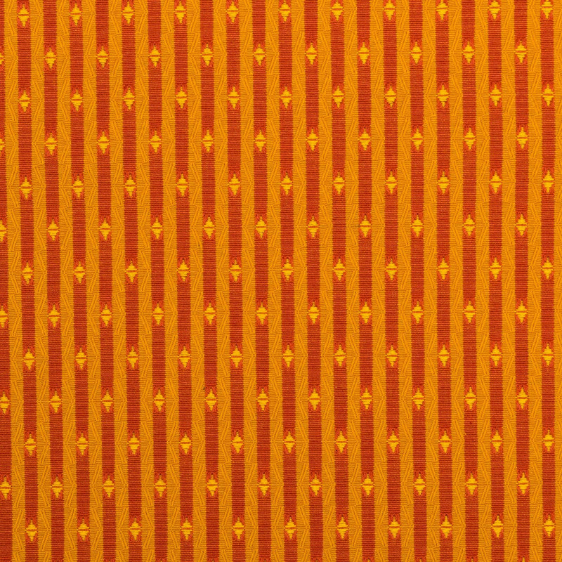 MONTAIGU Orange - Tissu Jacquard plat Rayures
