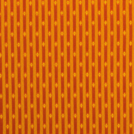 MONTAIGU Orange - Tissu Jacquard plat Rayures