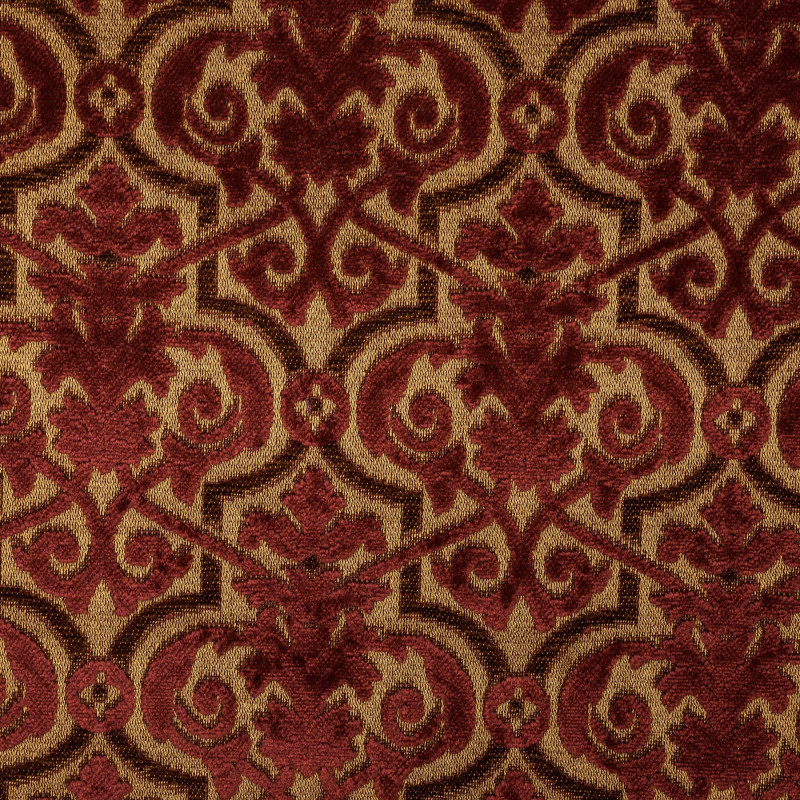 SCALA Brique - Tissu Jacquard velours