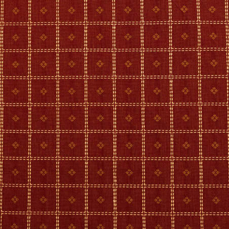 MAMBO Orangé - Tissu Jacquard Carreaux