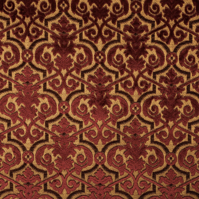SCALA Brique - Tissu Jacquard velours
