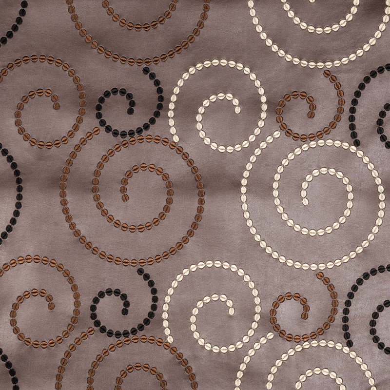 ESCARGOT - Tissu Jacquard simili cuir brodé