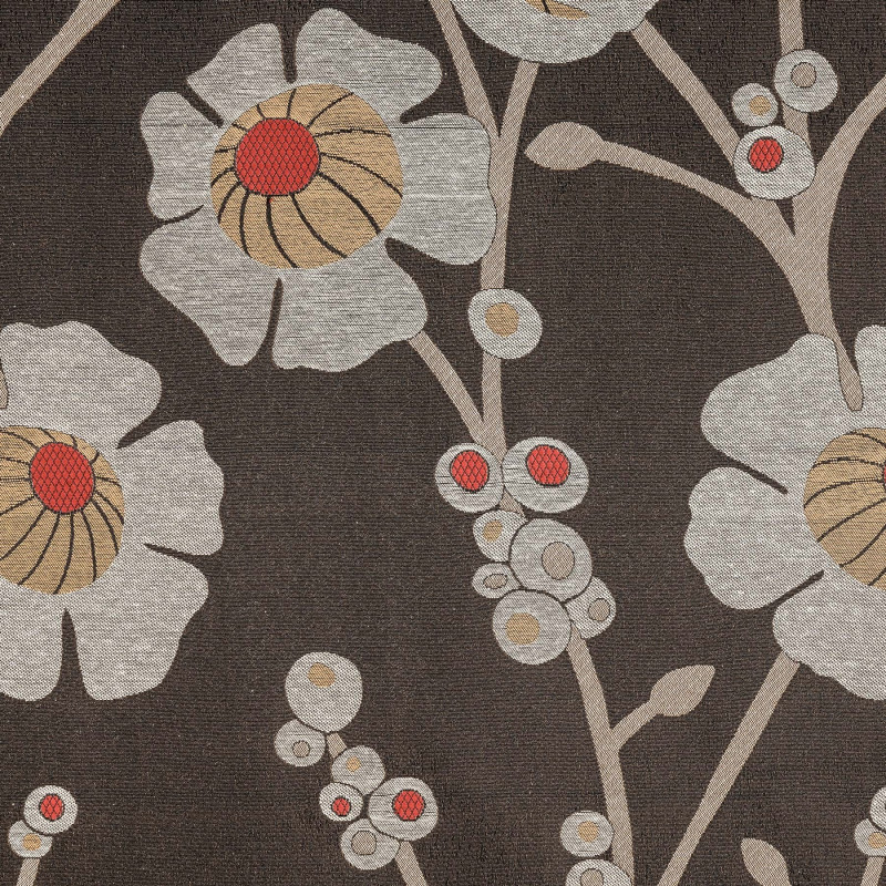 OSLO Brun écru - Tissu Jacquard plat