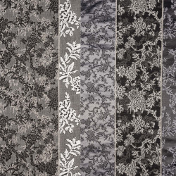 MARIE ANTOINETTE Gris Noir - Tissu Jacquard Chenillé