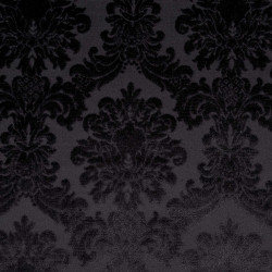 VELOURS MEDAILLON Noir - Tissu Jacquard Velours