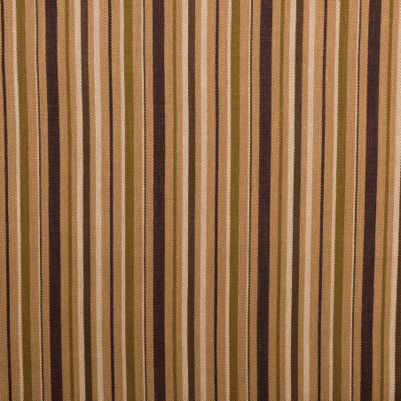 STRIPED Ocre / brun - Tissu Jacquard Rayures lin