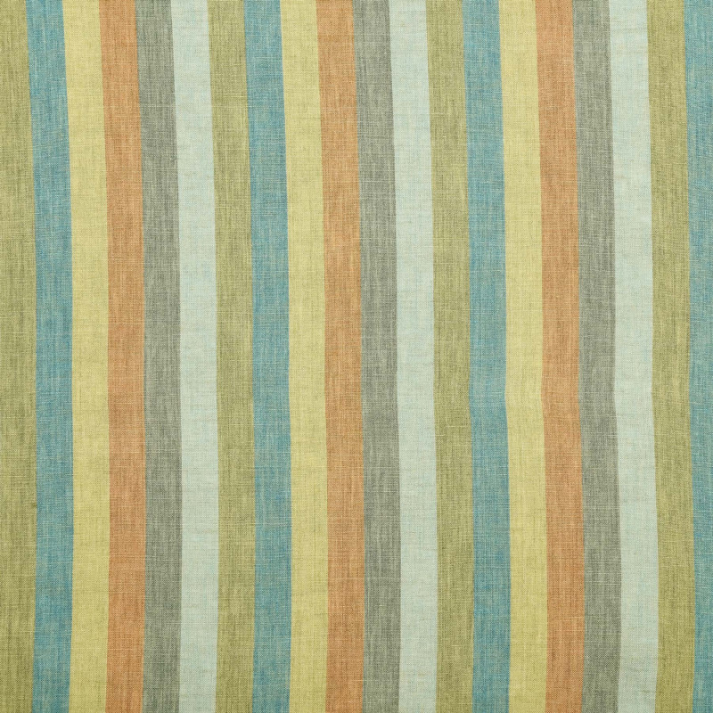 STRIPED Vert - Tissu Jacquard Rayures lin