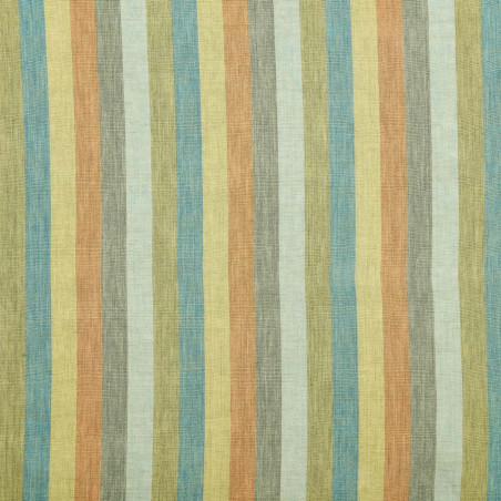 STRIPED Vert - Tissu Jacquard Rayures lin