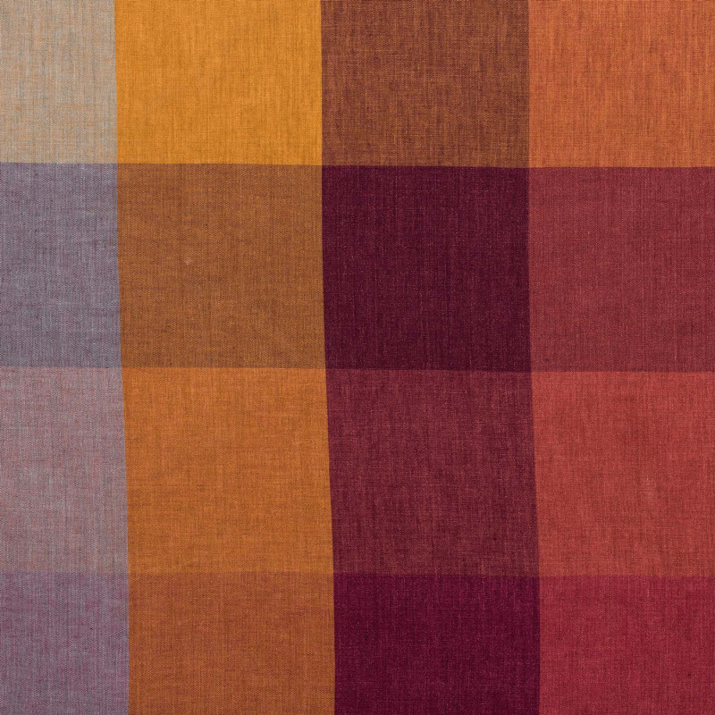 CHECKED Multi Big - Tissu Jacquard Carreaux Lin