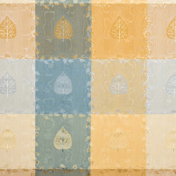 EDEN Bleu Jaune - Tissu Jacquard Taffetas moiré