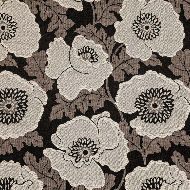 FLORAL ART DECO - Tissu Jacquard plat
