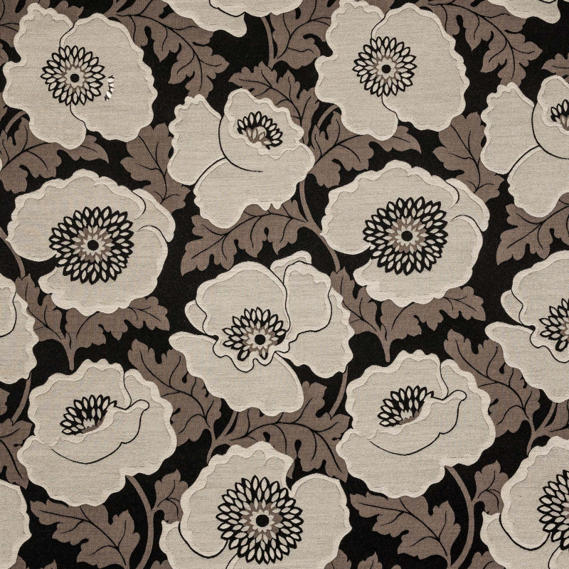 FLORAL ART DECO - Tissu Jacquard plat