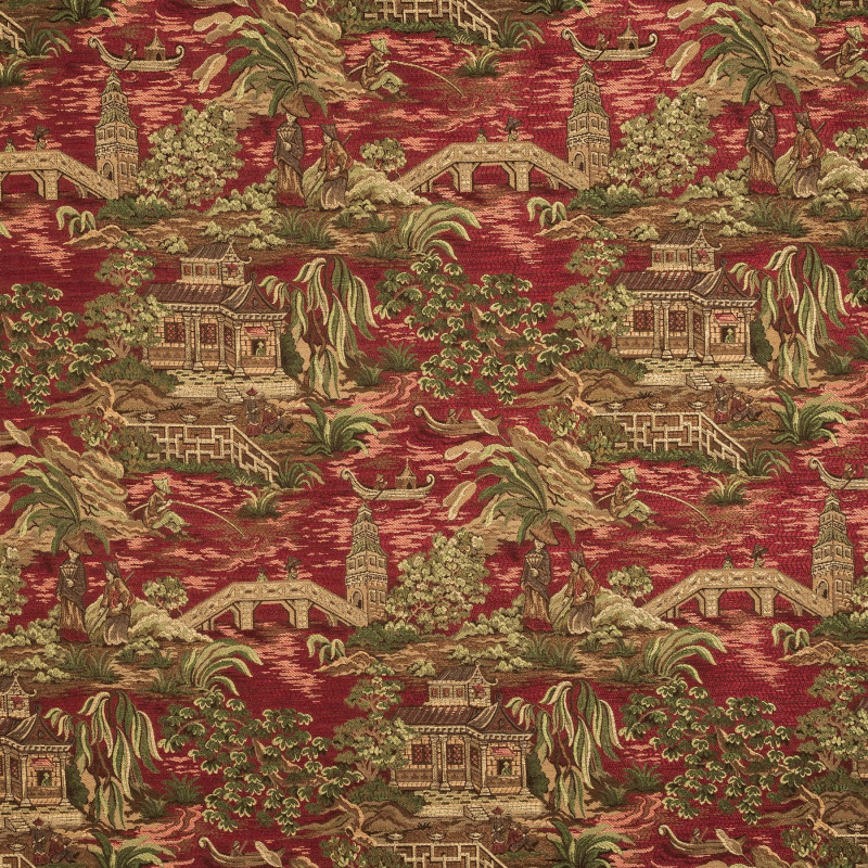 LAMPAS CHINOIS - Tissu Jacquard Lampas