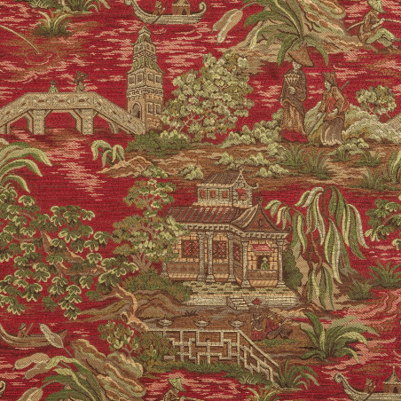 LAMPAS CHINOIS - Tissu Jacquard Lampas
