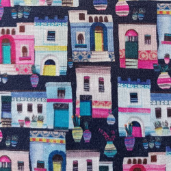 SANTORIN - Tissu imprimé popeline multi-usages