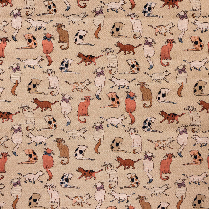 CATS - Tissu Jacquard Tapisserie
