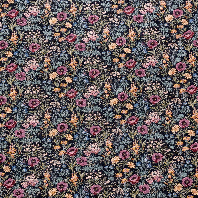 FLEURS DES CHAMPS - Tissu Jacquard Tapisserie