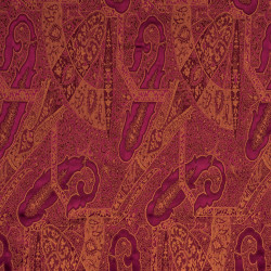 KASHMIR Rose - Tissu Jacquard plat soierie