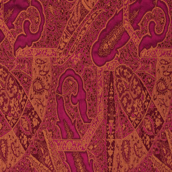 KASHMIR Rose - Tissu Jacquard plat soierie