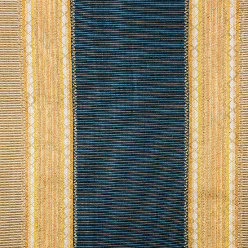 LARGES RAYURES Bleu - Tissu Jacquard plat Rayures
