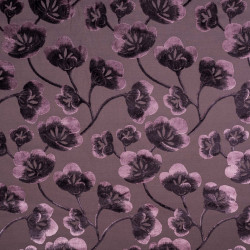 LOTUS Prune - Tissu Jacquard Velours