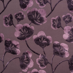 LOTUS Prune - Tissu Jacquard Velours