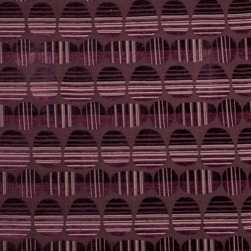 NUALIS Prune - Tissu Jacquard Chenillé