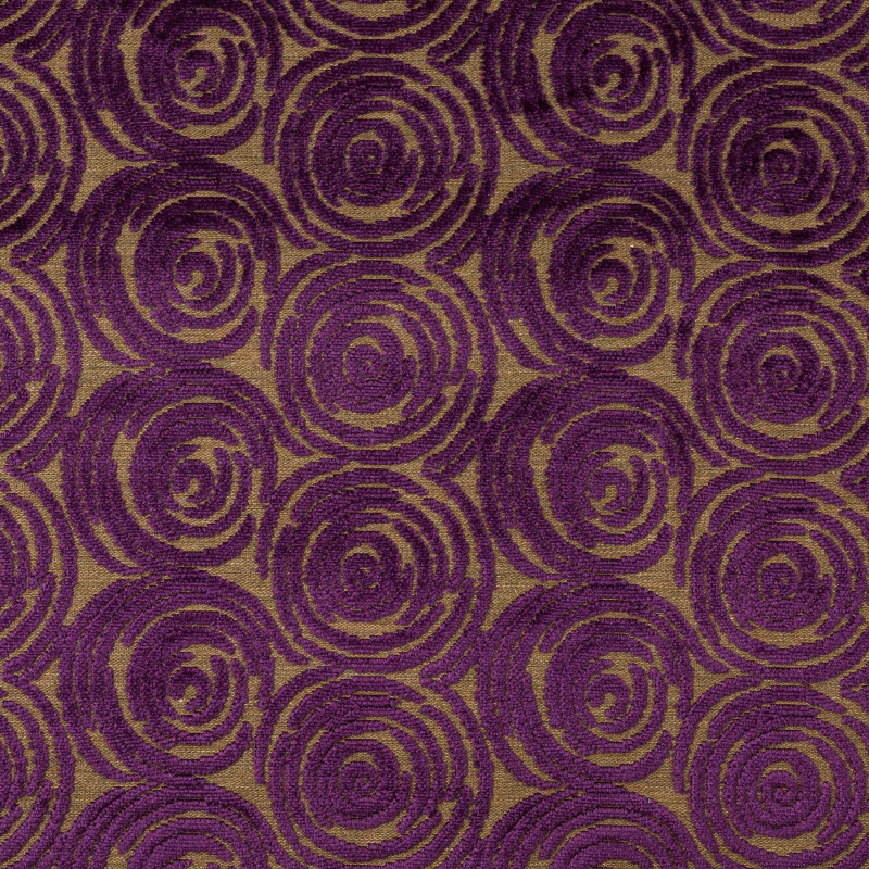 ALLEGRI Spirales Violet - Tissu Jacquard Velours