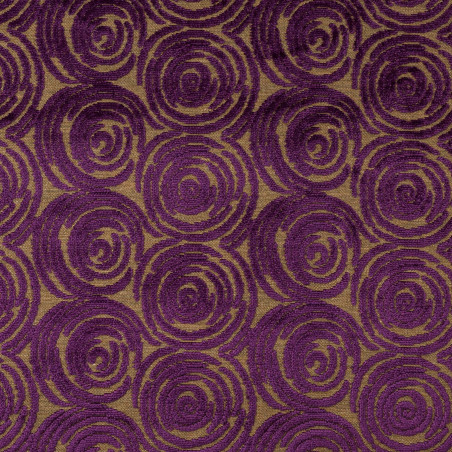 ALLEGRI Spirales Violet - Tissu Jacquard Velours
