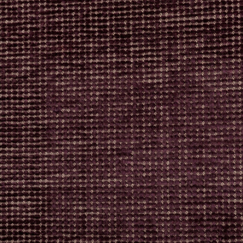 NUA Prune - Tissu Jacquard Chenillé faux uni