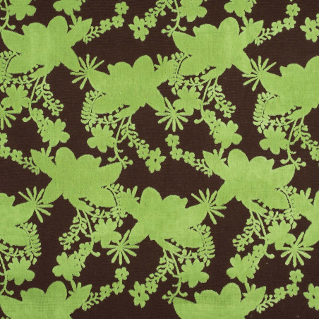 TOKYO Vert - Tissu Jacquard Velours