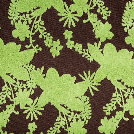 TOKYO Vert - Tissu Jacquard Velours