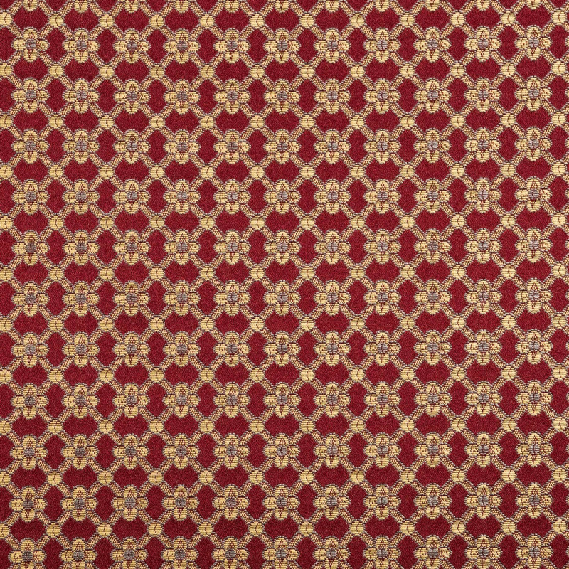 GIUSTI DEBORA Croisillons Rouge - Tissu Jacquard soierie