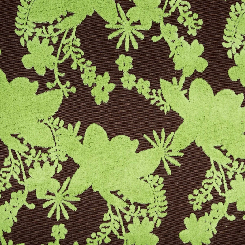 TOKYO Vert - Tissu Jacquard Velours